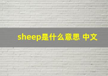 sheep是什么意思 中文